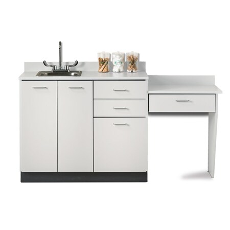 Clinton Cabinet w/ 3 DRS, 3 DWRS & Desk, Slate Gray Top, Slate Gray Cabinet 8042-99-0SG-1SG
